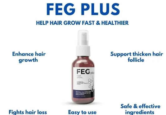 FEG Plus Hair Growth Serum Grow Longer, Thicker & Healthier Hair – Naturally