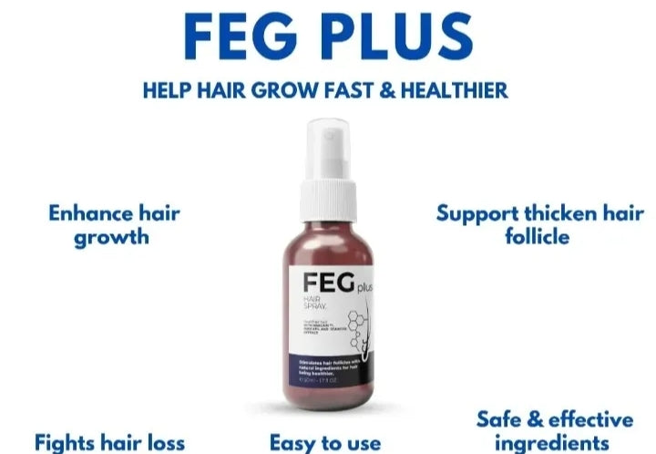 FEG Plus Hair Growth Serum Grow Longer, Thicker & Healthier Hair – Naturally