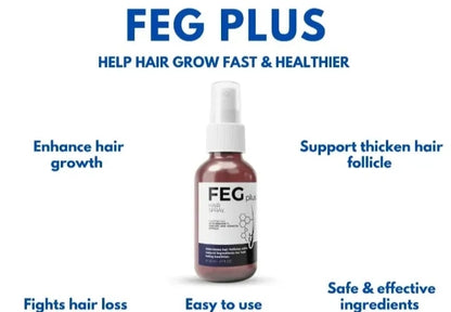 FEG Plus Hair Growth Serum Grow Longer, Thicker & Healthier Hair – Naturally