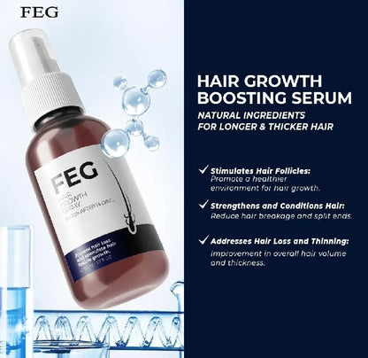 FEG Plus Hair Growth Serum Grow Longer, Thicker & Healthier Hair – Naturally