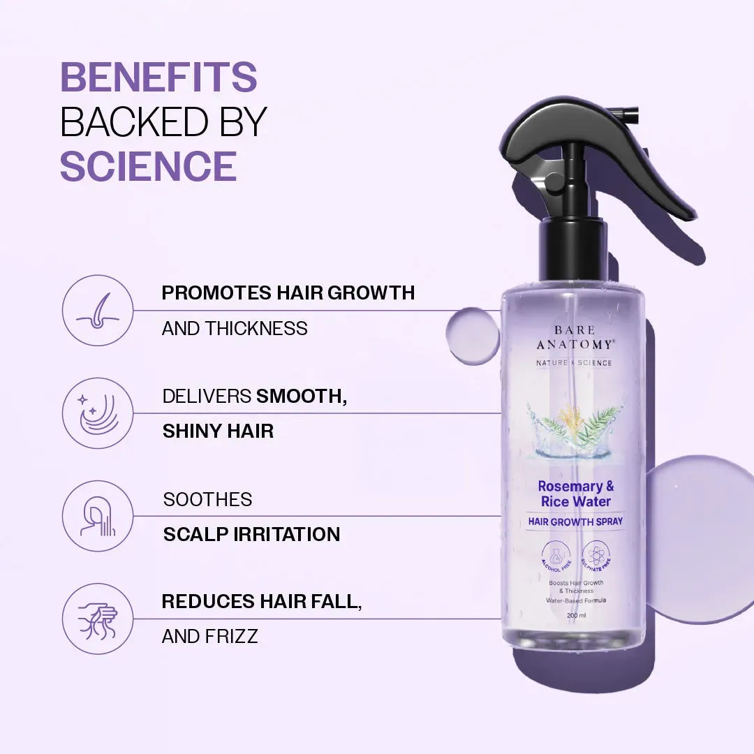 Rosemary & Rice Water Hair Growth Spray for Hair Growth & Thickness